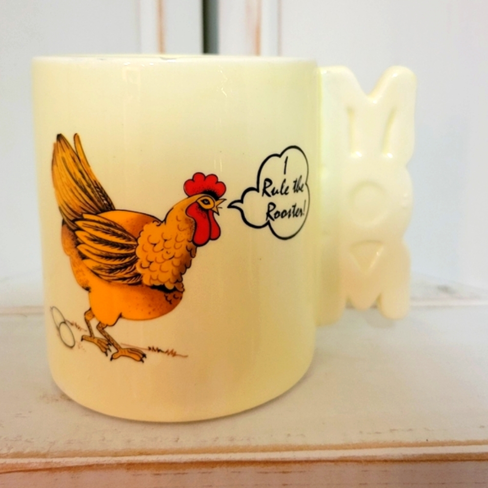 Vintage Earthenware Rooster Mug